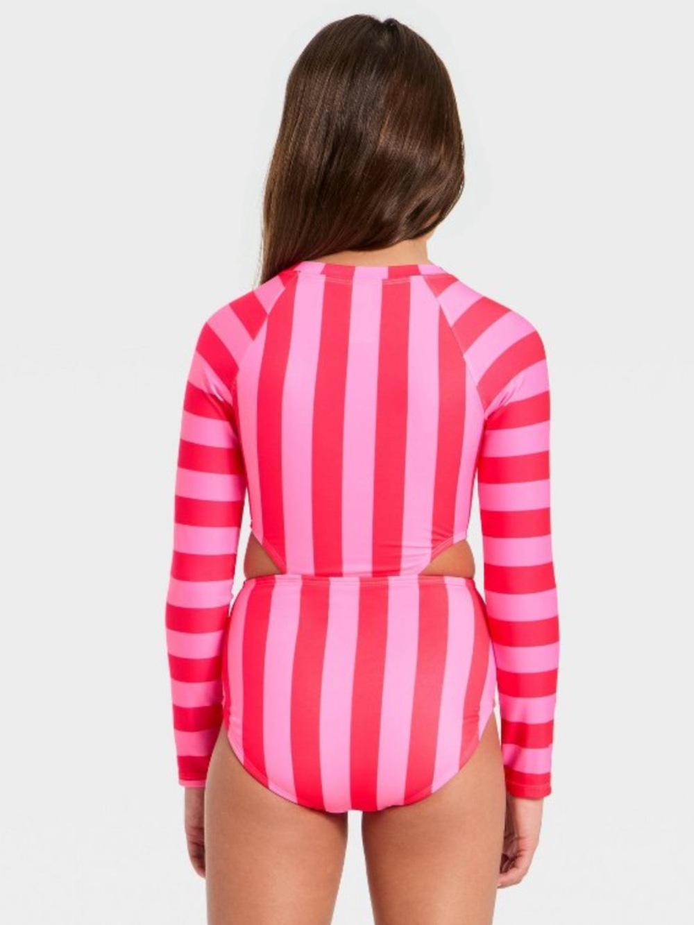 Cat & Jack Girls' Long Sleeve Beach Umbrella
Striped One Piece Swimsuit - Pink S - Picture 2 of 6